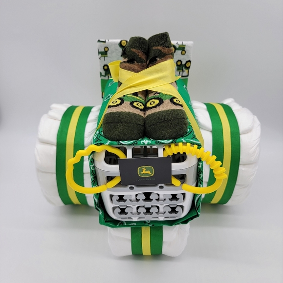 John Deere Tractor Diaper Cake - Picture 5 of 7